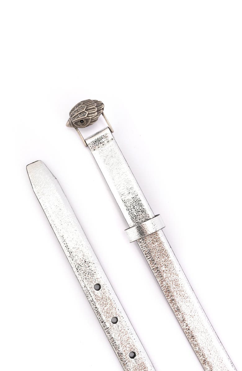 Kurt Geiger London Eagle Buckle Metallic Belt, Alternate, color, 
