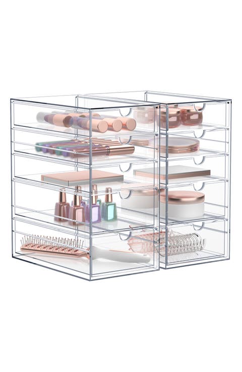 Set of 2 Clear Acrylic Organizers