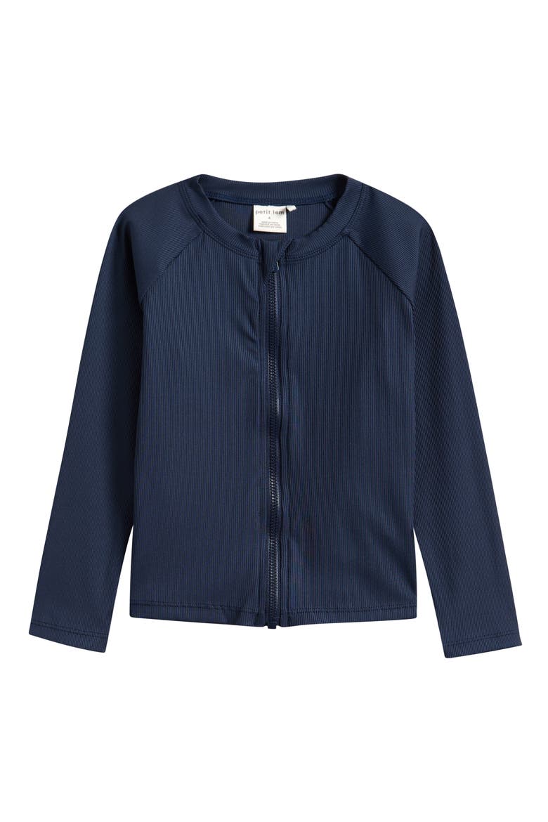 Kids' Long Sleeve Rib Rashguard, Main, color, NAVY