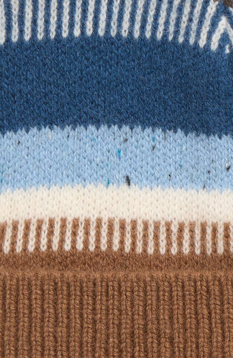 Faherty Stripe Wool Beanie, Alternate, color, Brown