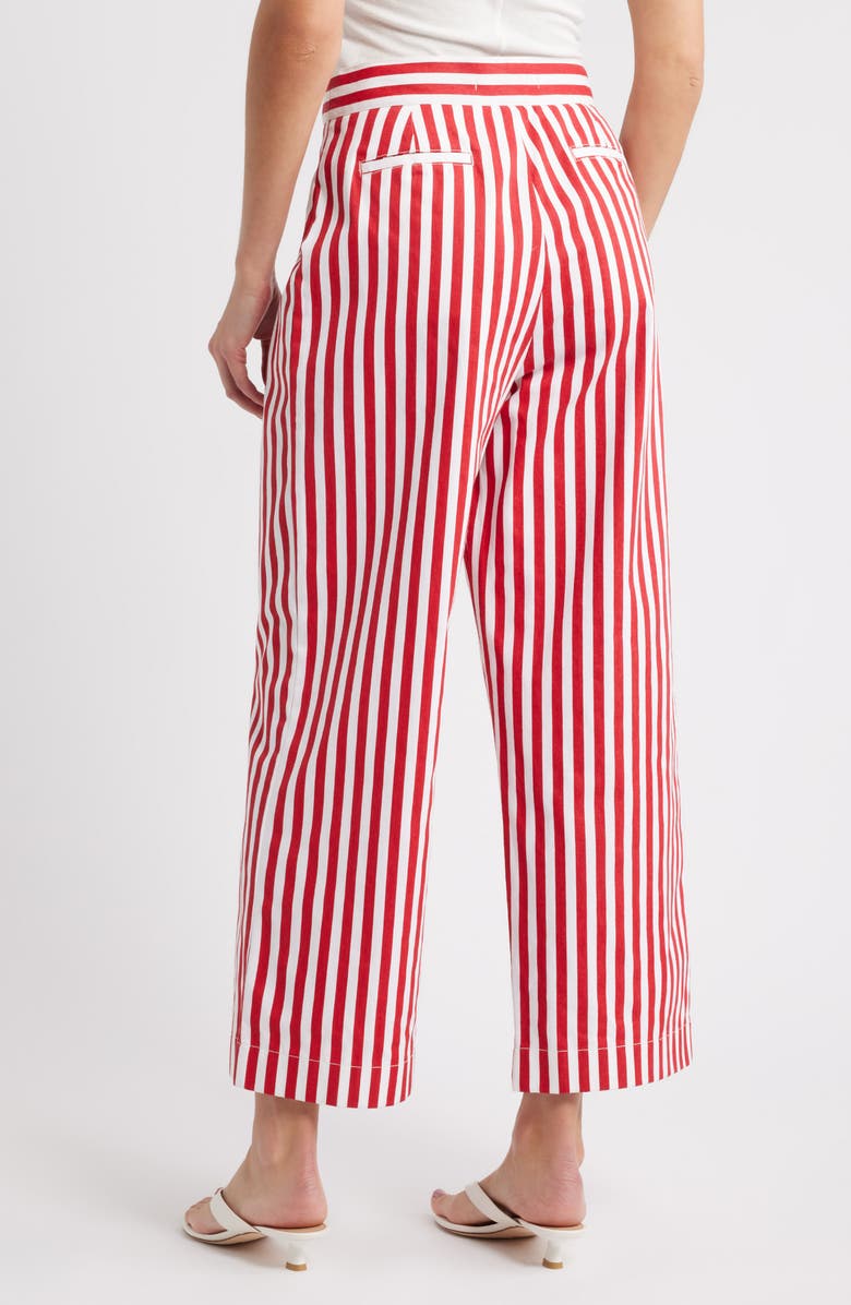 French Connection Keller Stripe Wide Leg Pants, Alternate, color, 60-Crimson Red