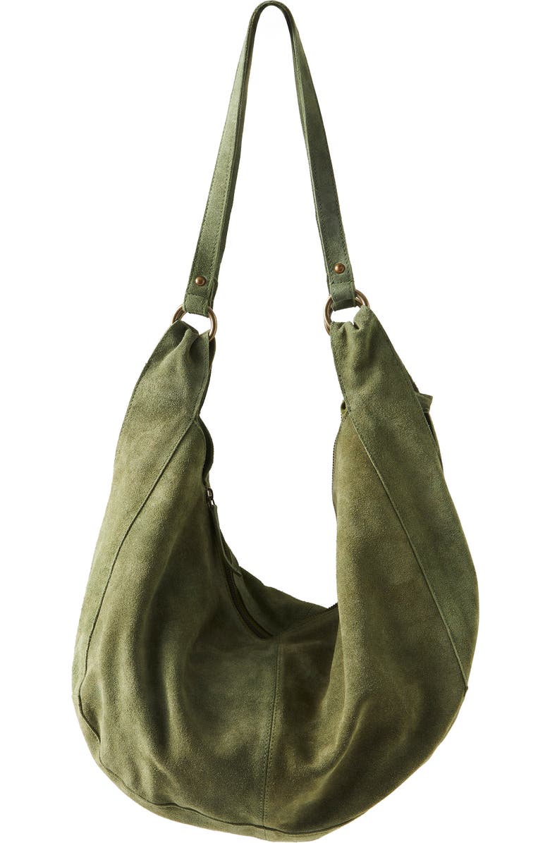 Free People We the Free Roma Suede Tote Bag, Main, color, Olive Moss