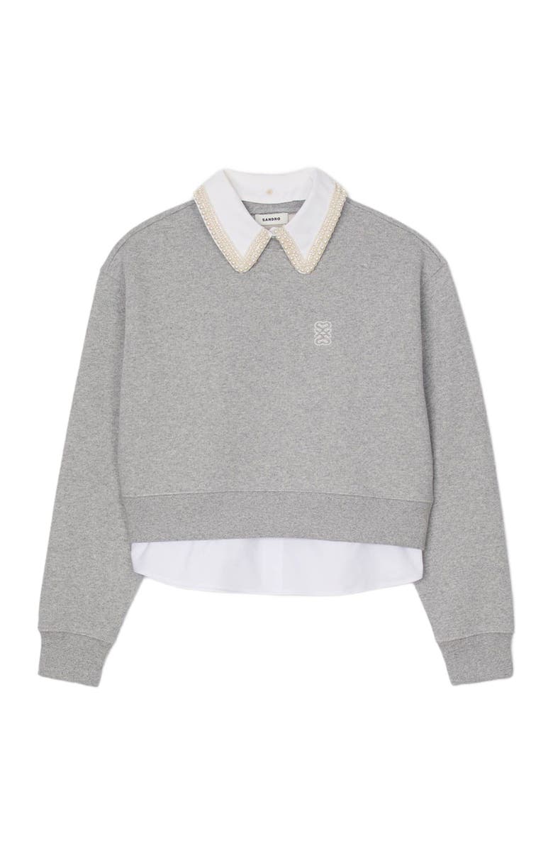 SANDRO Layered effect sweatshirt, Alternate, color, 