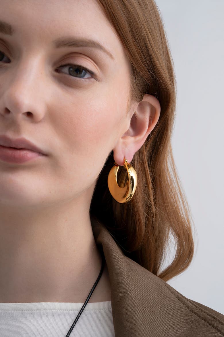 Cove Hoops, Alternate, color, Gold