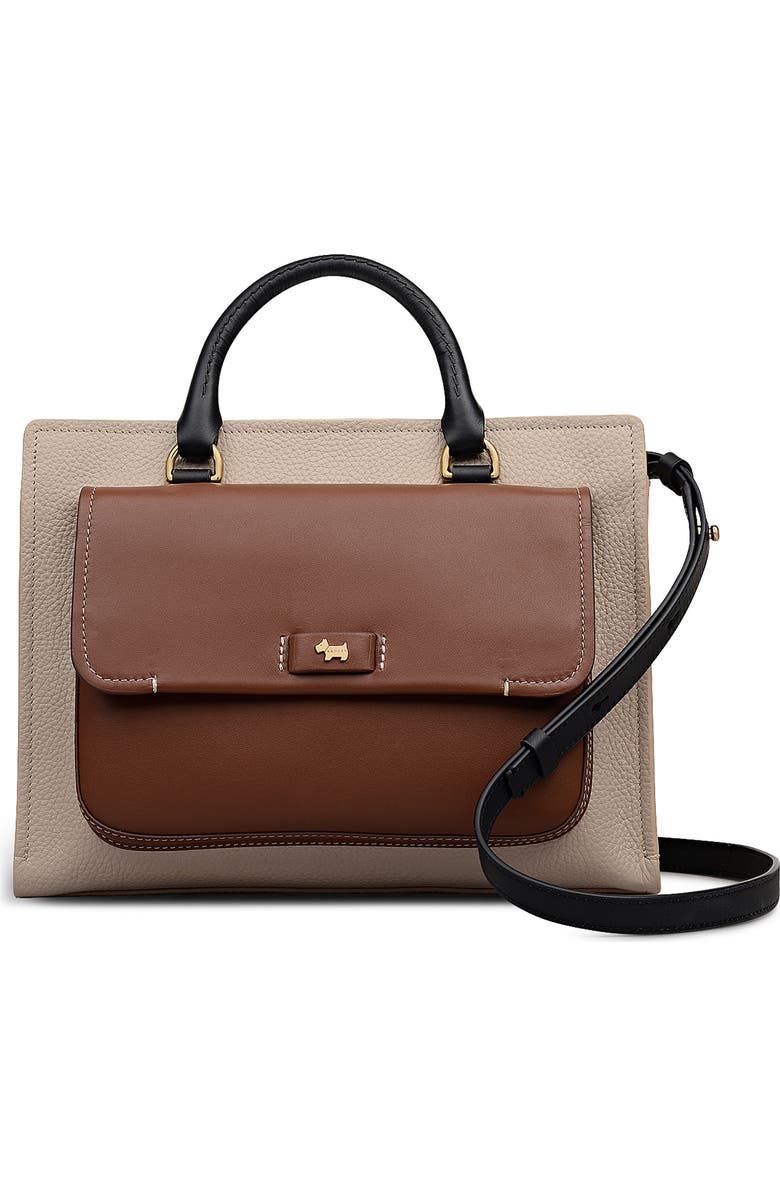 Radley Talbot Way Medium Zip Top Leather Satchel, Main, color, Porcini