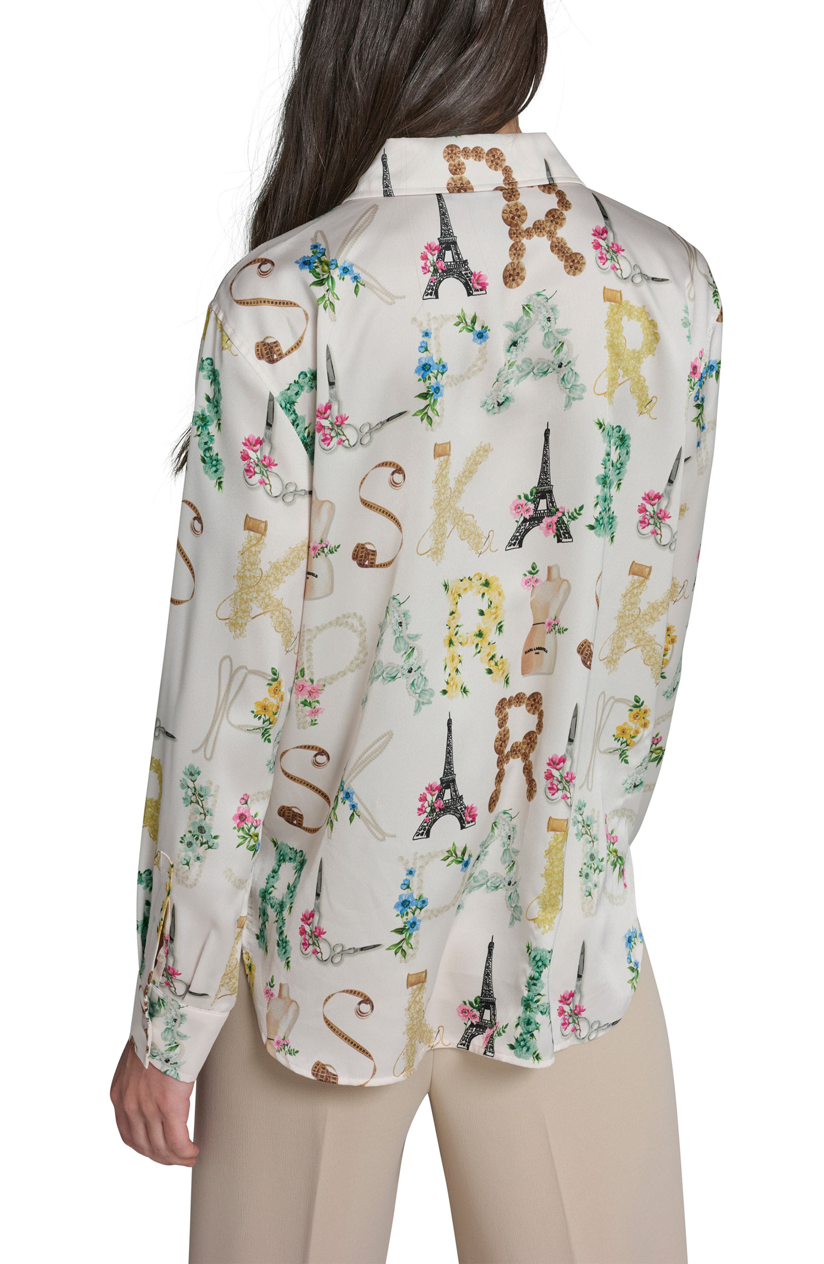 Print Oversize Button-Up Shirt - image 4