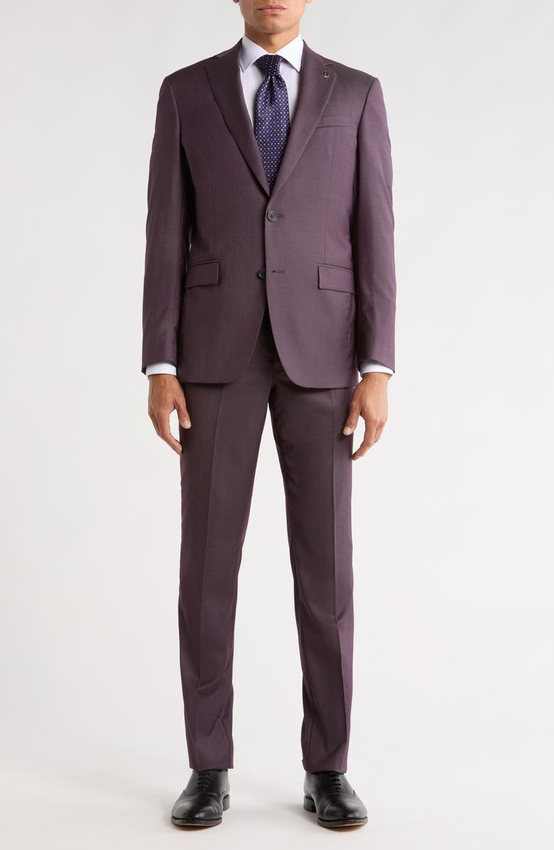 No Ordinary Joe by Ted Baker Jake Burgundy Wool Suit, Main, color, Burgundy