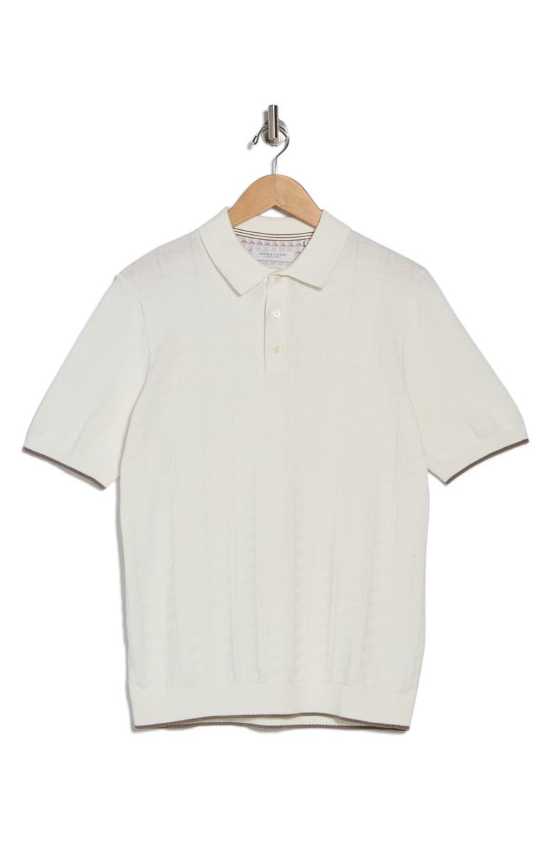 DENIM AND FLOWER Textured Cotton Polo, Alternate, color,