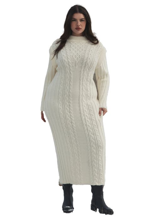 Cable Stitch Sweater Dress (Plus)