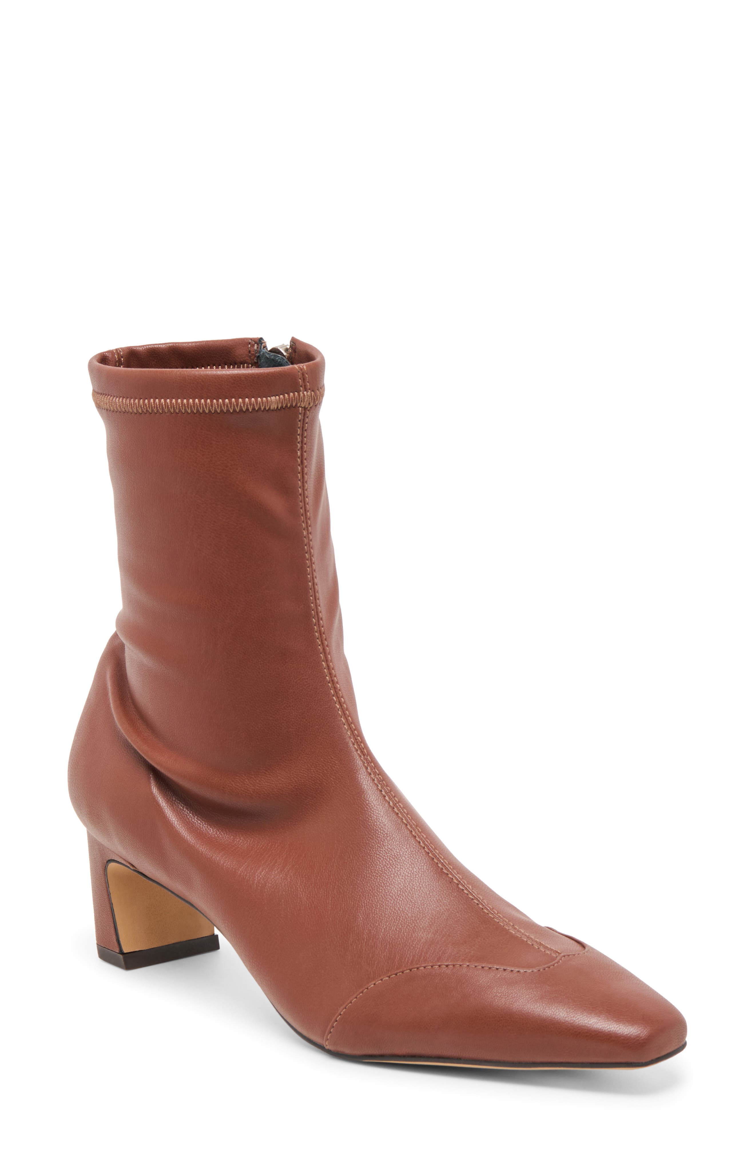 Anika Block Heel Bootie, Main, color, BROWN STELLA