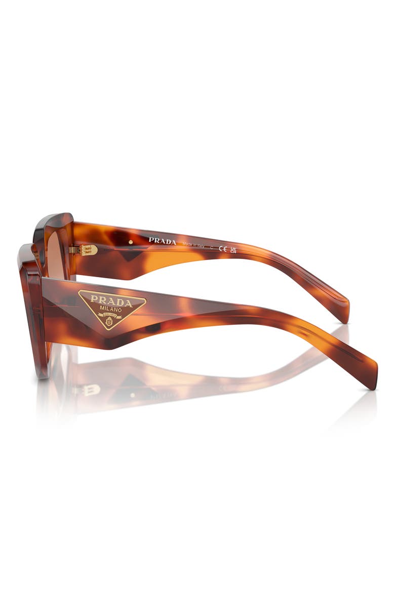 Prada 50mm Rectangular Sunglasses, Alternate, color, Brown Grad