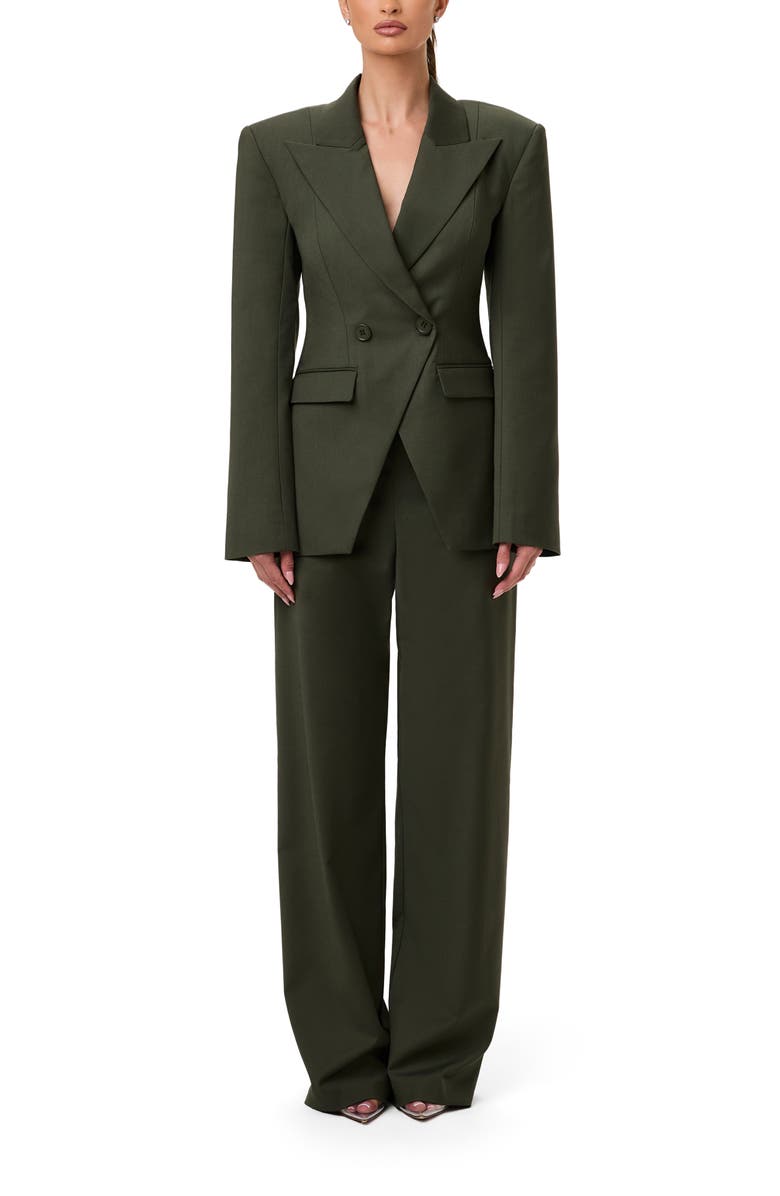 Naked Wardrobe Double Breasted Blazer, Alternate, color, Olive