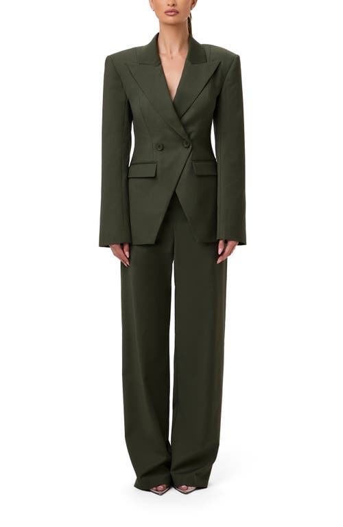 Naked Wardrobe Double Breasted Blazer In Green