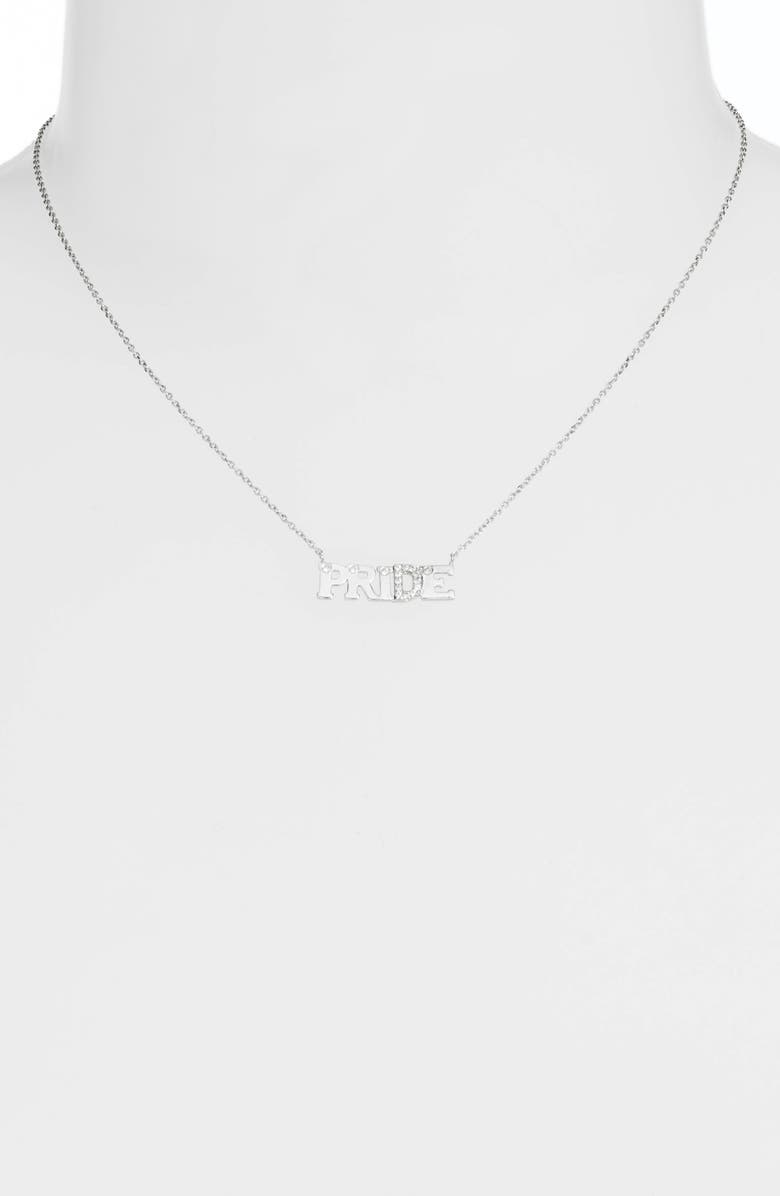 Anzie Typewriter Pride Pendant Necklace, Alternate, color, Silver/ Sapphire