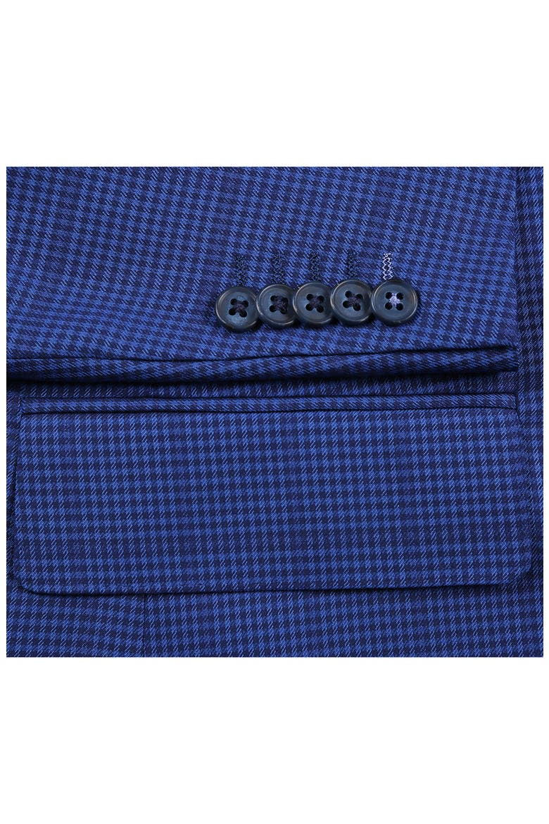 Trim Fit Plaid Two-Piece Suit, Alternate, color, NAVY