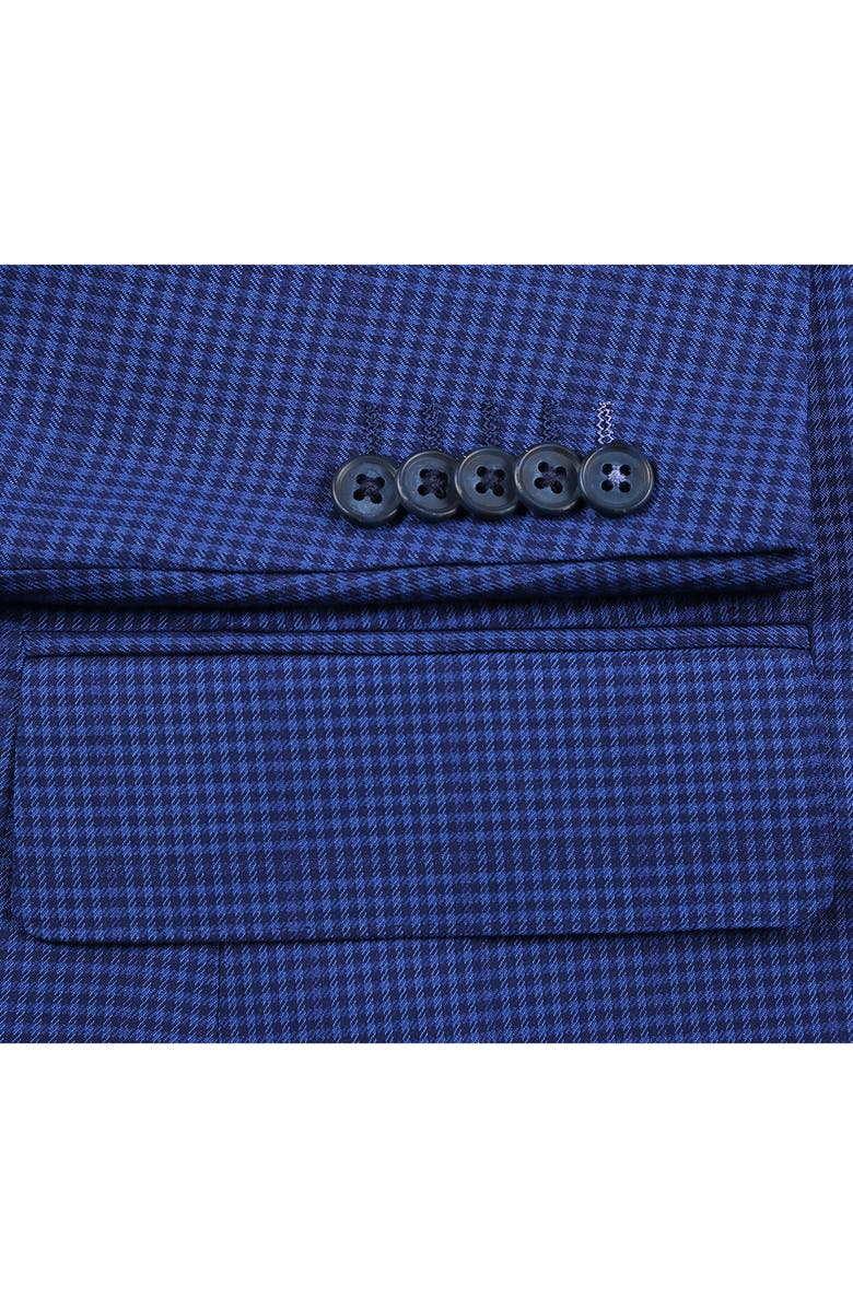 English Laundry Trim Fit Plaid Two-Piece Suit, Alternate, color, Navy