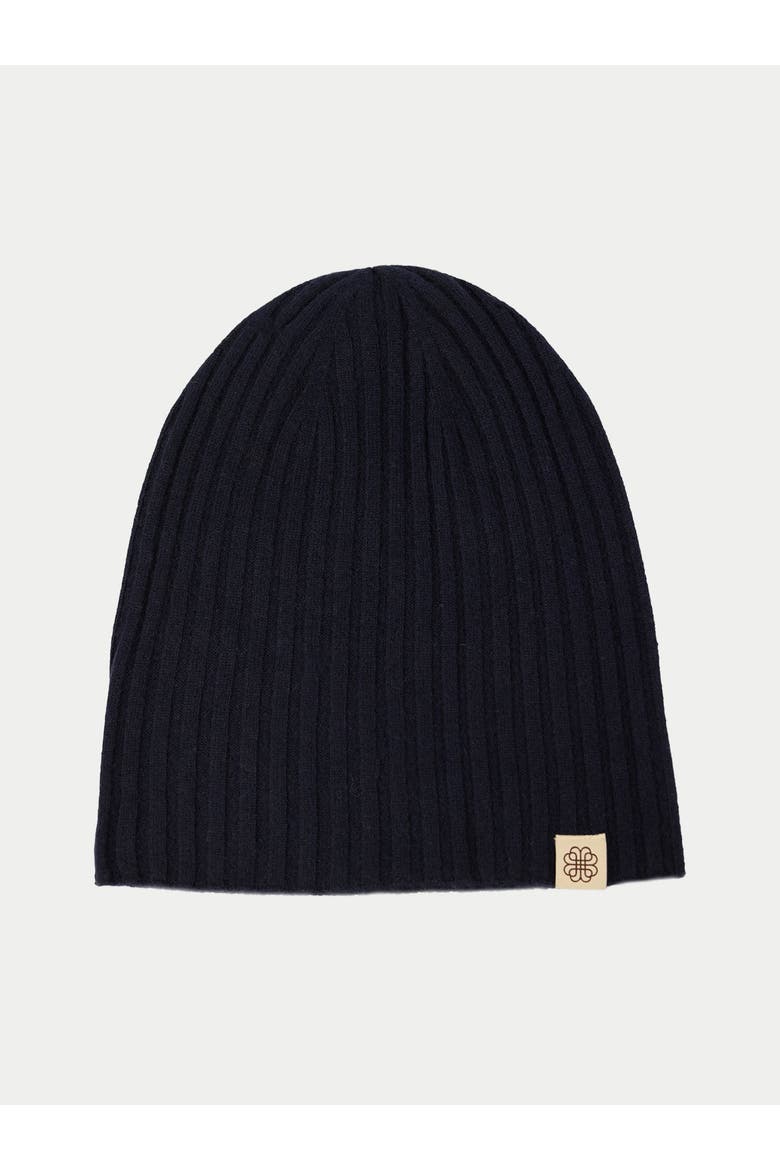 Cashmere Rib Knit Hat, Main, color, navy blazer