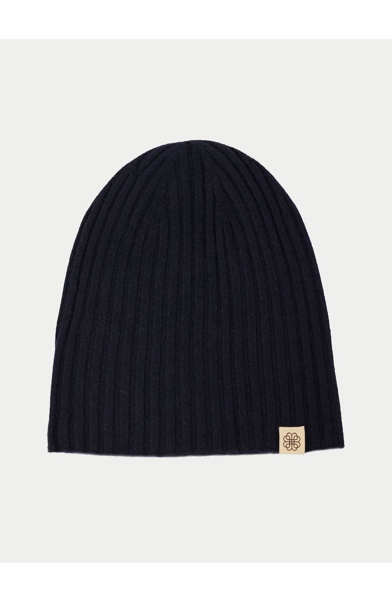 GOBI Mongolian Cashmere Cashmere Rib Knit Hat, Main, color, Navy Blazer