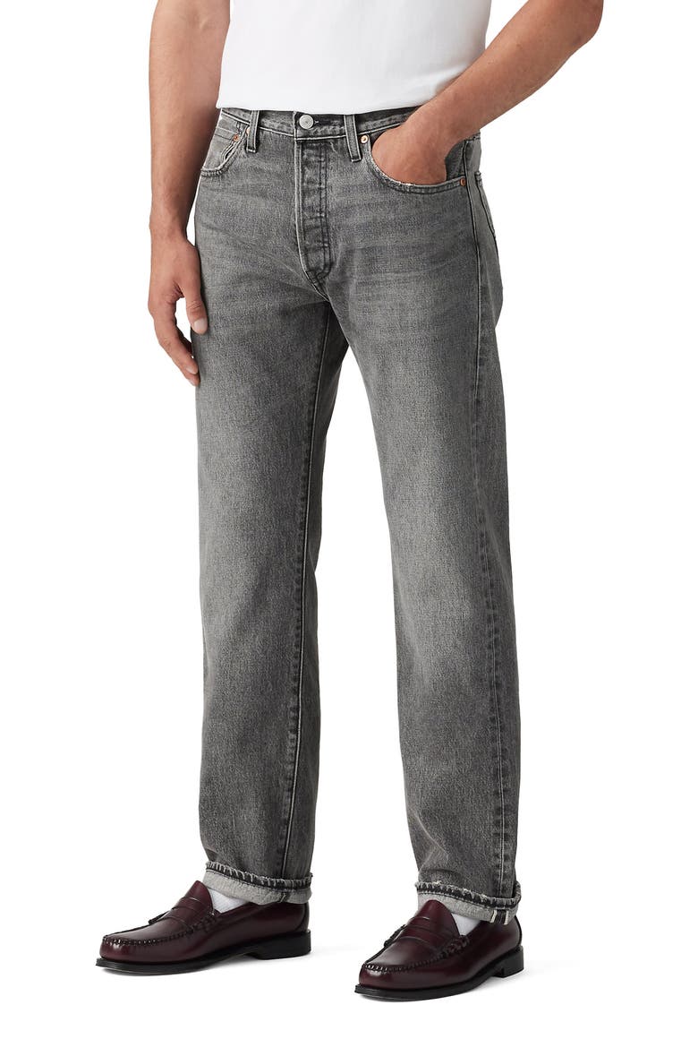 501® Original Fit Jeans, Main, color, BLACK ASH SELVEDGE