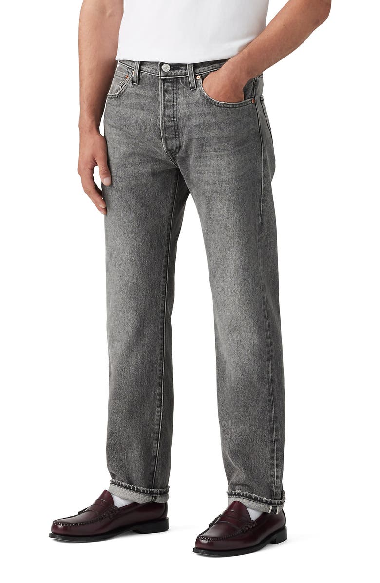 Levi's<sup>®</sup> 501<sup>®</sup> Original Fit Jeans, Main, color, Black Ash Selvedge