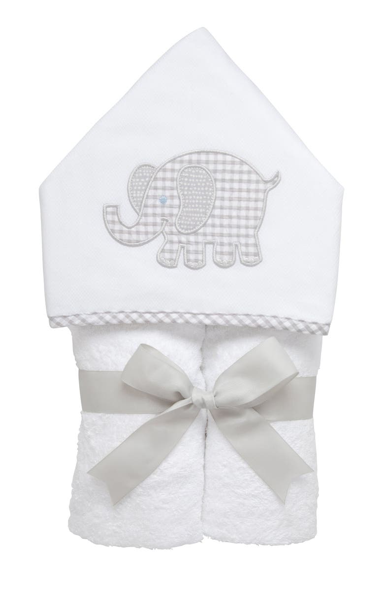 3 Marthas Playful Pals Everykid Towel, Main, color, Gray Elephant
