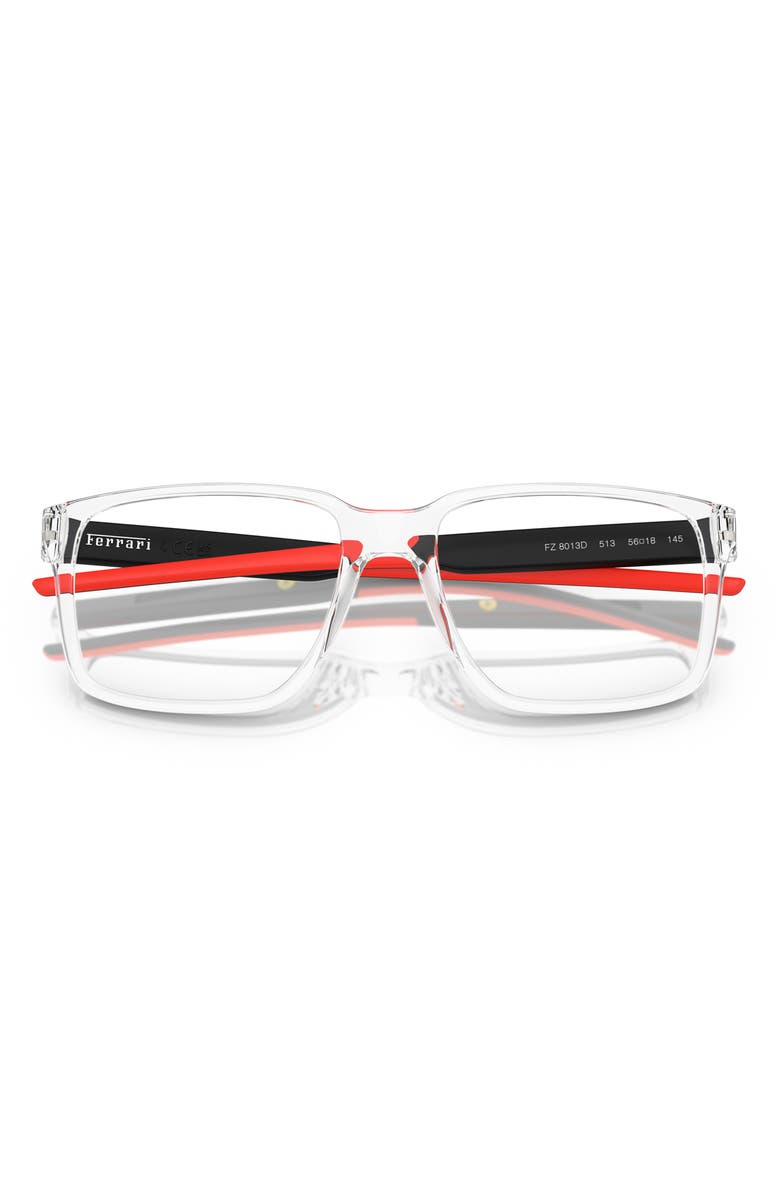 Scuderia Ferrari 54mm Square Optical Glasses, Alternate, color, Crystal