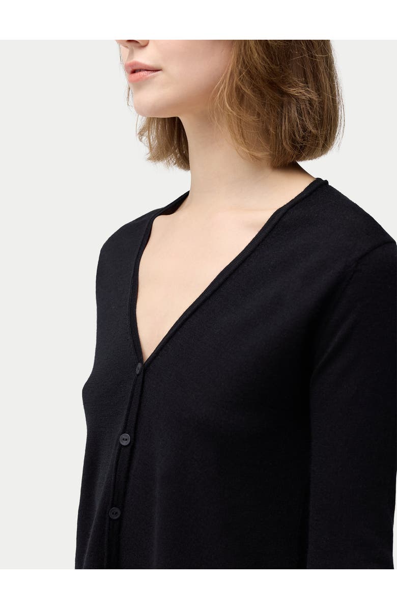 GOBI Mongolian Cashmere Lightweight Cashmere Silk Cardigan, Alternate, color, Black