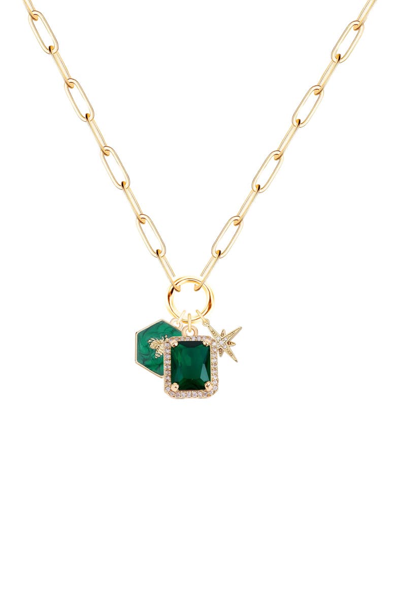 Emerald Luxe Everlink Necklace, Main, color, Green