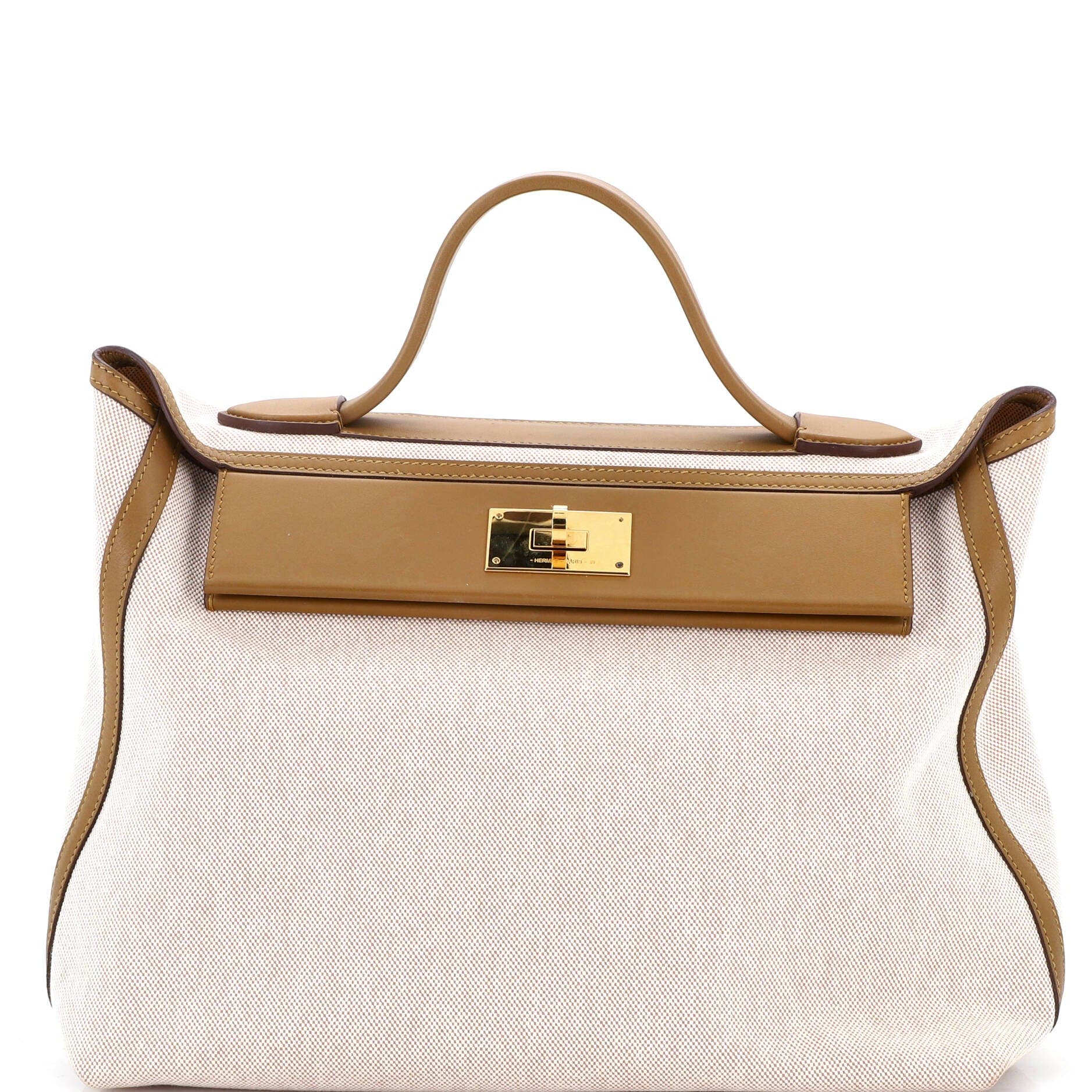Pre-Owned Hermes 24/24 Bag Canvas and Swift 35, Main, color, Bronze Dore