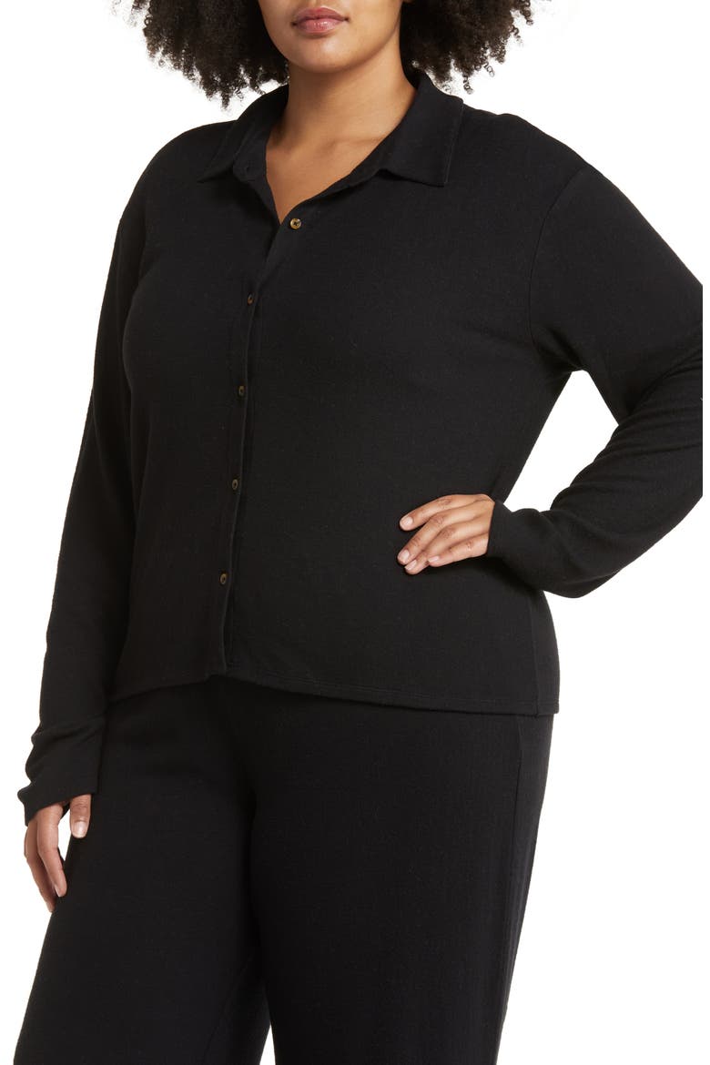 3-Piece Cozy Cardi Pajamas, Alternate, color, BLACK