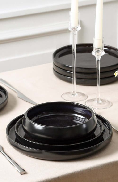 Stone Lain Lagoon Stoneware 12-piece Dinnerware Set In Black