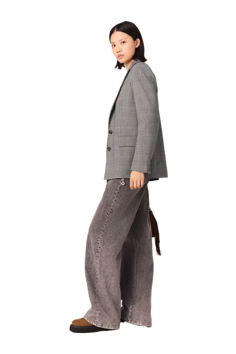Wide-leg jeans with chain-link belt, Alternate, color, Grey