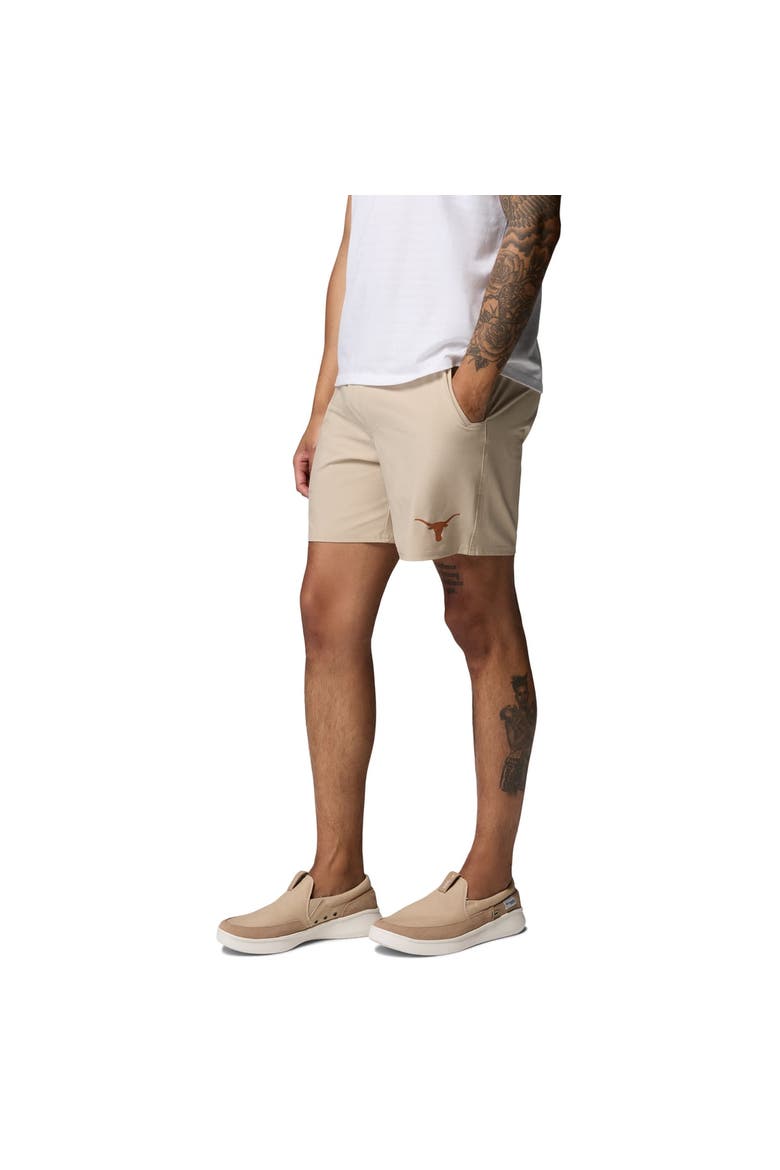 Men's Columbia  Natural Texas Longhorns PFG Terminal Roamer™ Omni-Shade™ Stretch Shorts, Alternate, color, Natural