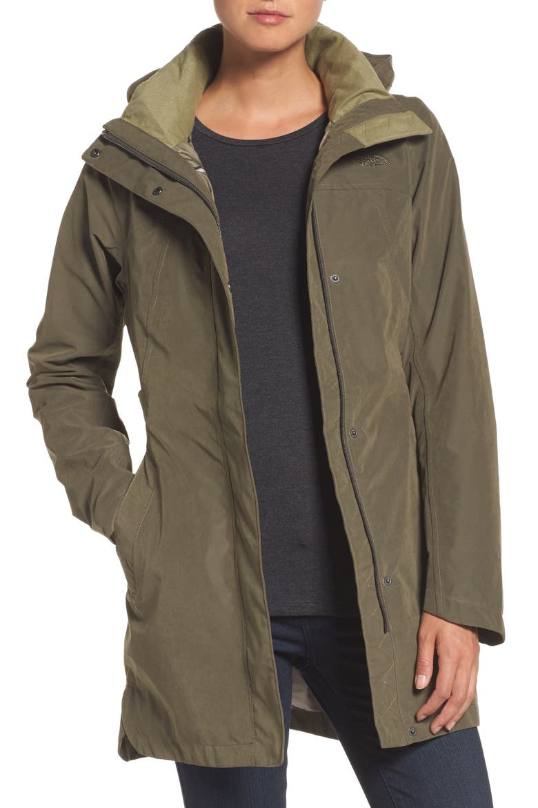 Laney II Trench Raincoat, Main, color, NEW TAUPE GREEN