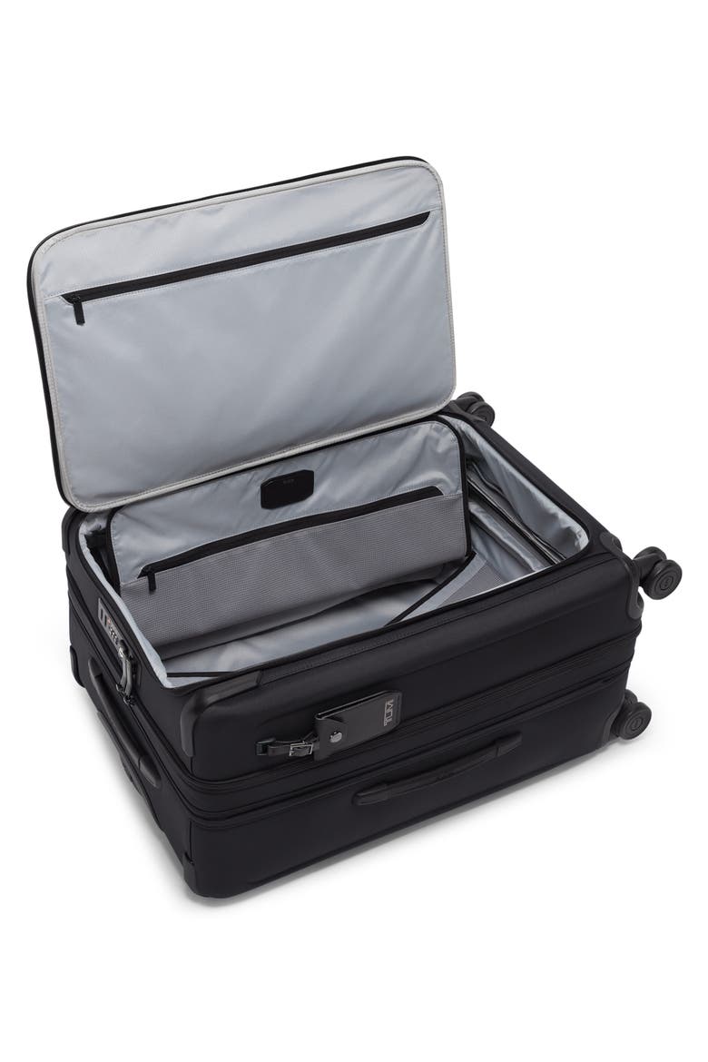 Alpha Medium Dual Access Expandable Checked Luggage, Alternate, color, BLACK