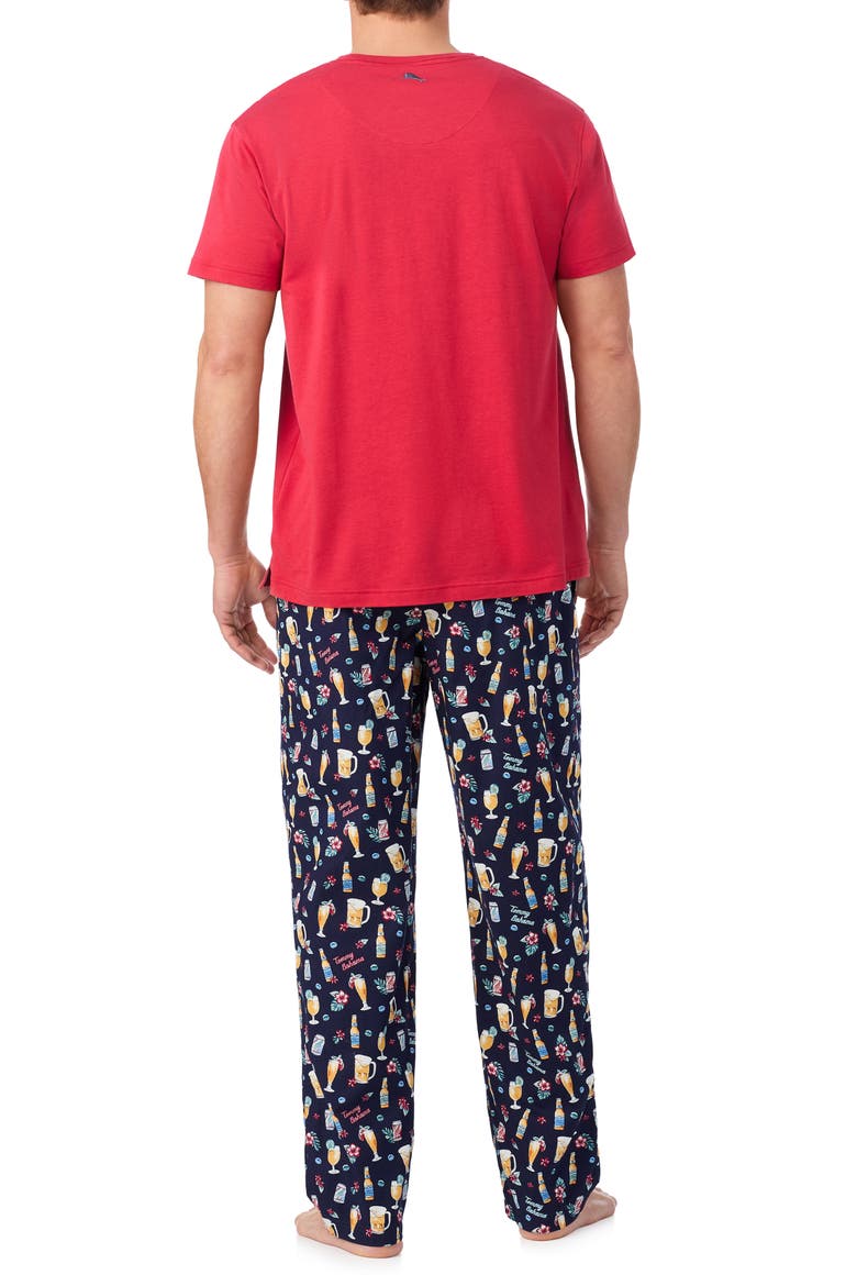 Stretch Cotton & Modal Pajama Pants, Alternate, color, NAVY MULTI