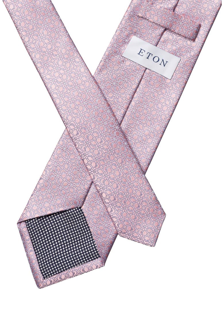Jacquard Silk Tie, Alternate, color, PINK