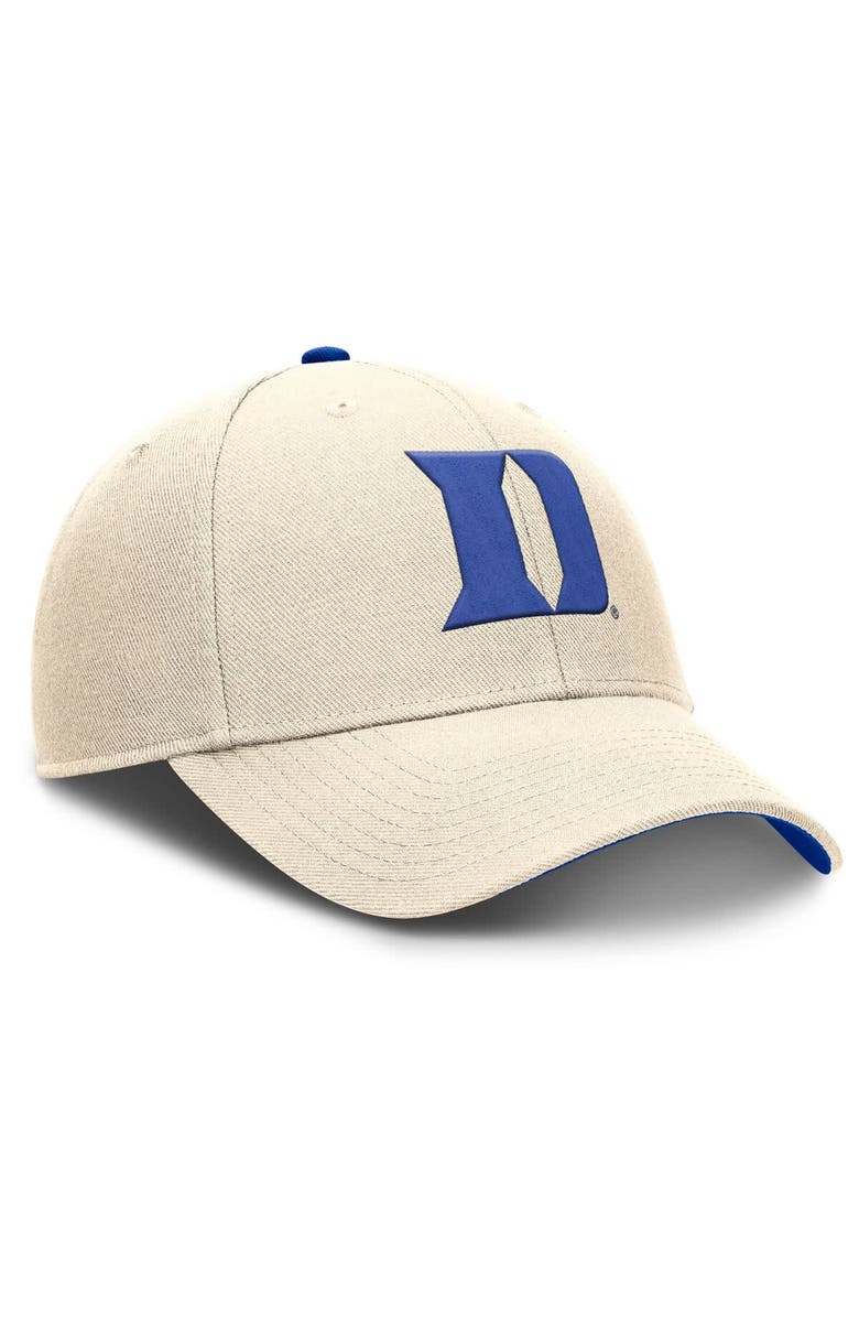 Nike Men's Nike Natural Duke Blue Devils Rise Primetime Performance Trucker Adjustable Hat, Alternate, color, Natural