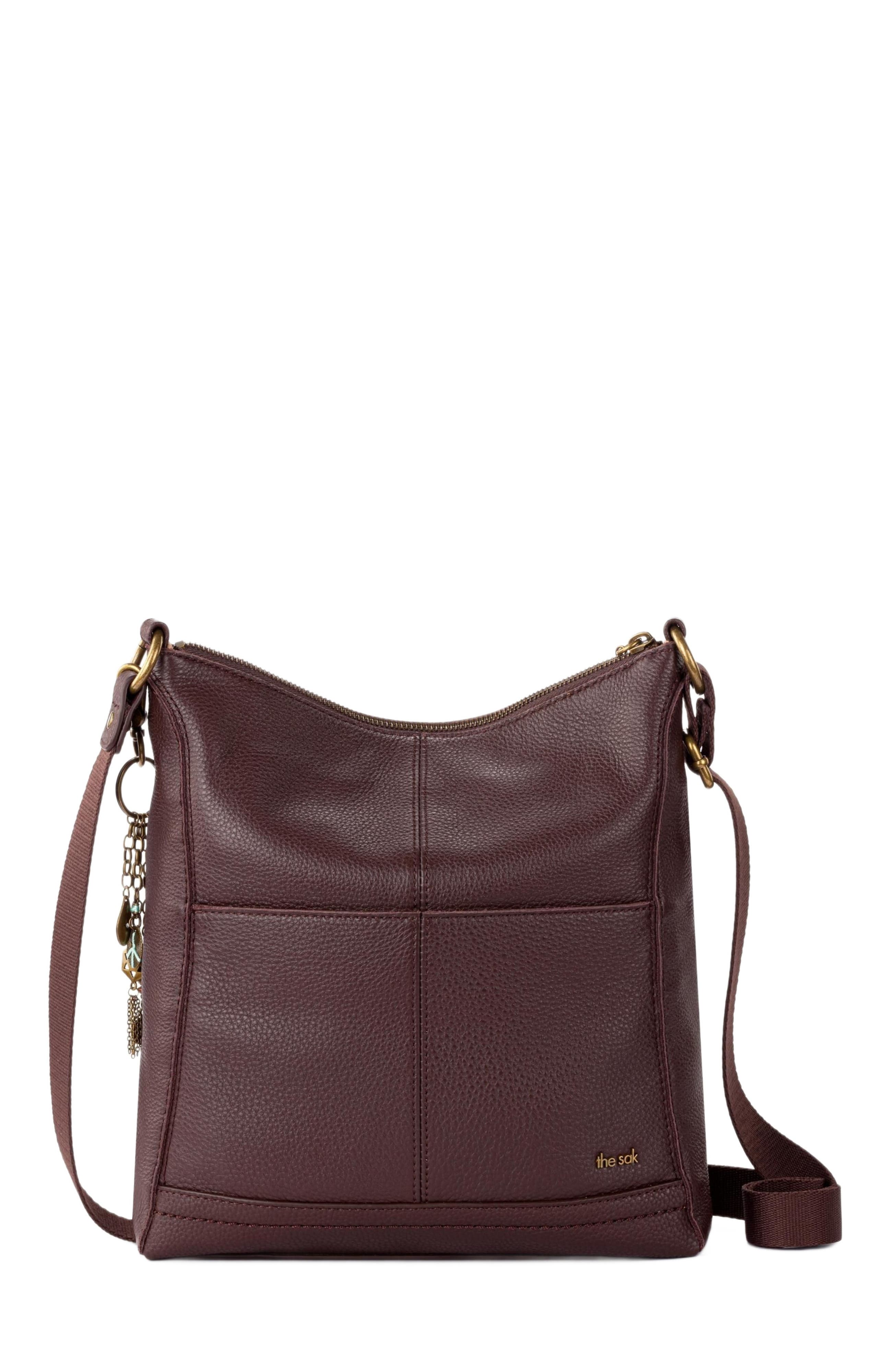 Lucia Crossbody Leather Bag, Alternate, color, Mahogany Stitch