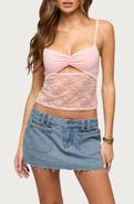 EDIKTED Damarie Sheer Lace Cutout Camisole