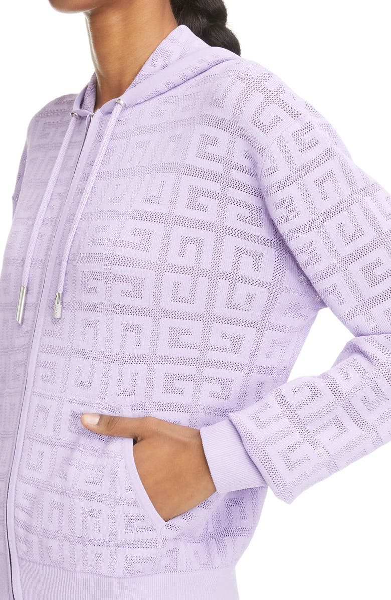 Givenchy 4G Logo Front Zip Hoodie, Alternate, color, 