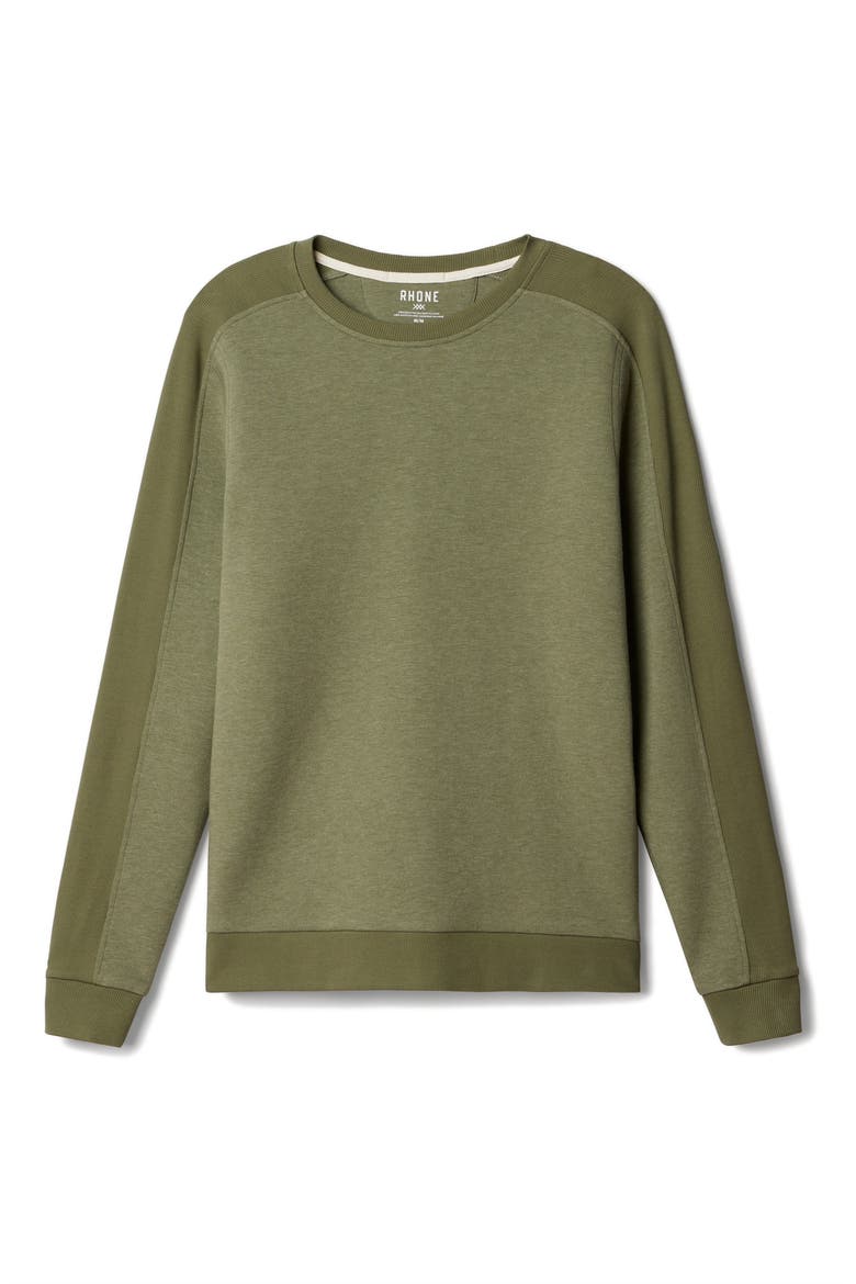 Heritage Midweight Crewneck Sweatshirt , Alternate, color, OLIVINE HEATHER