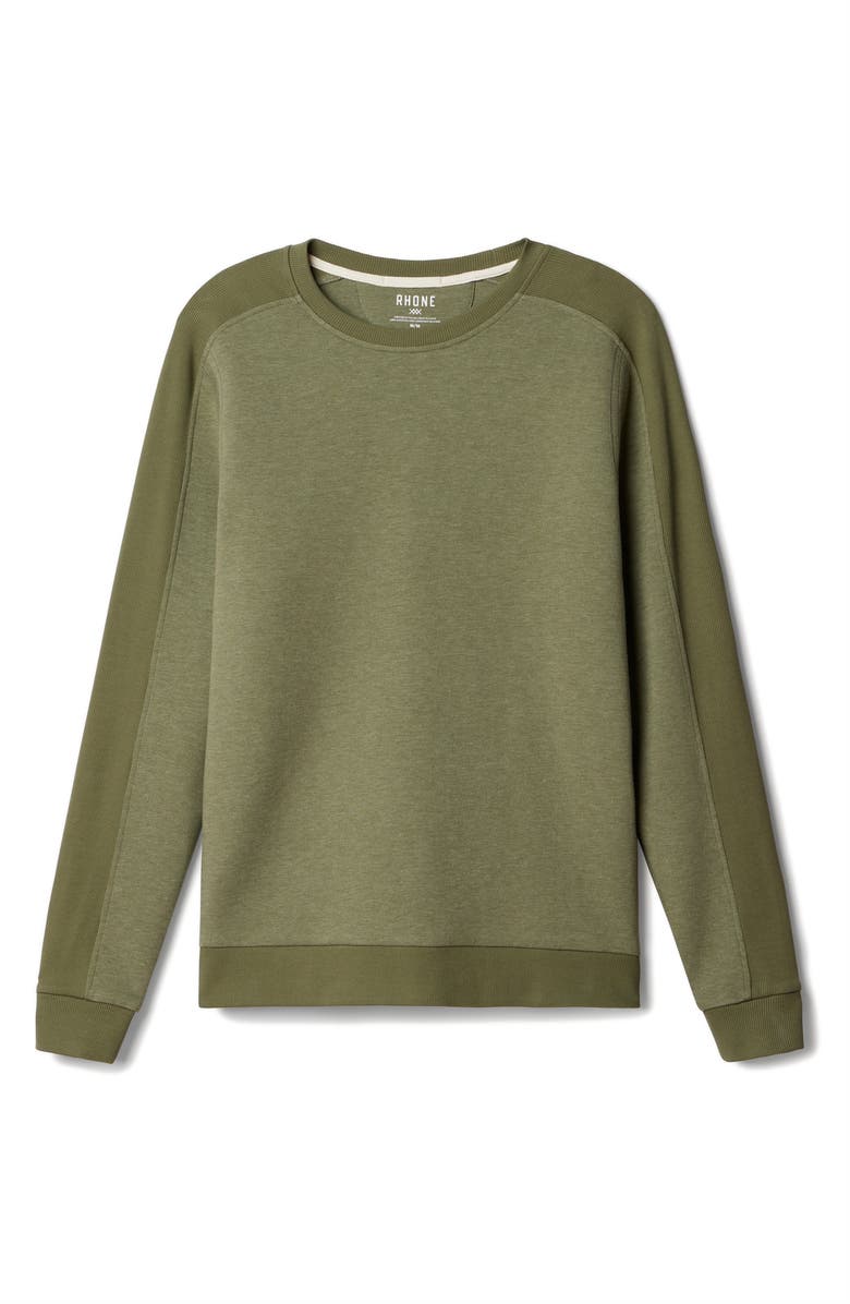 Rhone Heritage Midweight Crewneck Sweatshirt, Alternate, color, Olivine Heather