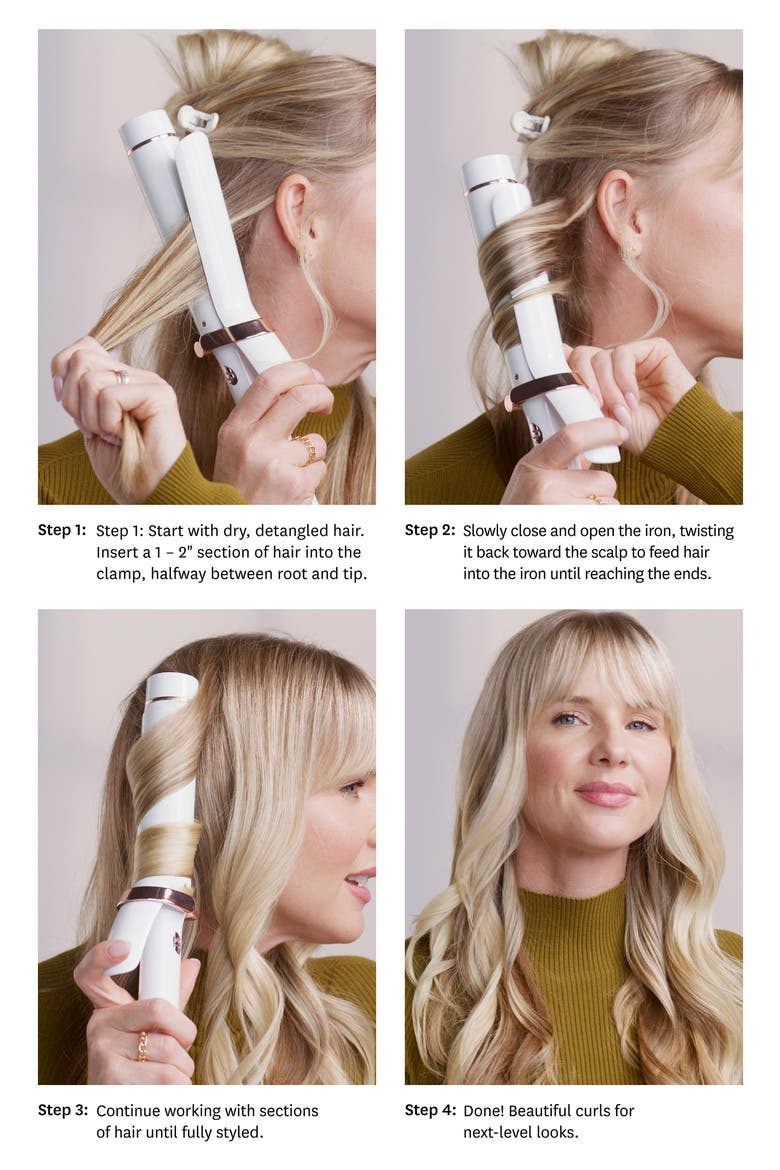 SinglePass® 1.5-Inch Ceramic Curling Iron, Alternate, color, WHITE