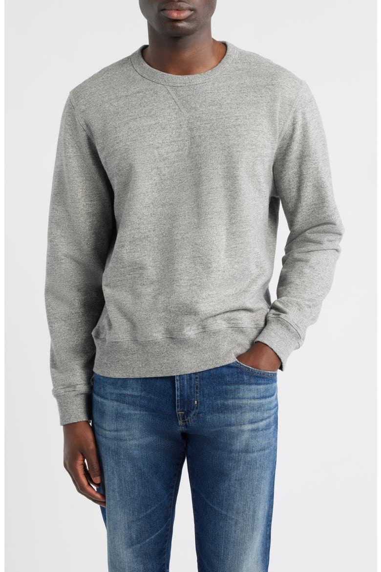 Blake Cotton French Terry Crewneck Sweatshirt, Main, color, HEATHER GREY