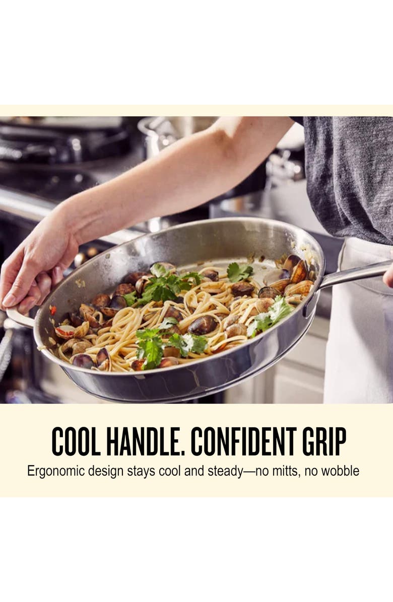 Alva Maestro 5-Ply Stainless Steel Frying Pan with Lid, Alternate, color, 8 Inch