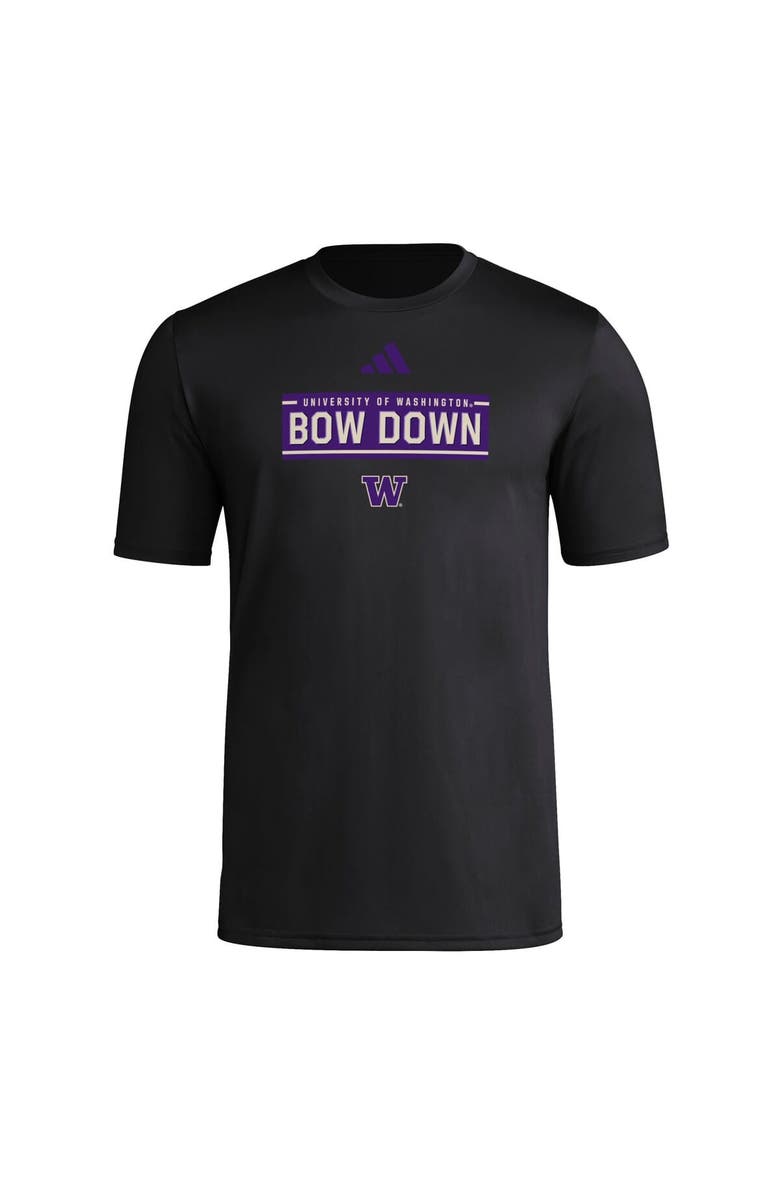 adidas Men's adidas Black Washington Huskies Locker Slogan Pre-Game T-Shirt, Alternate, color, Black