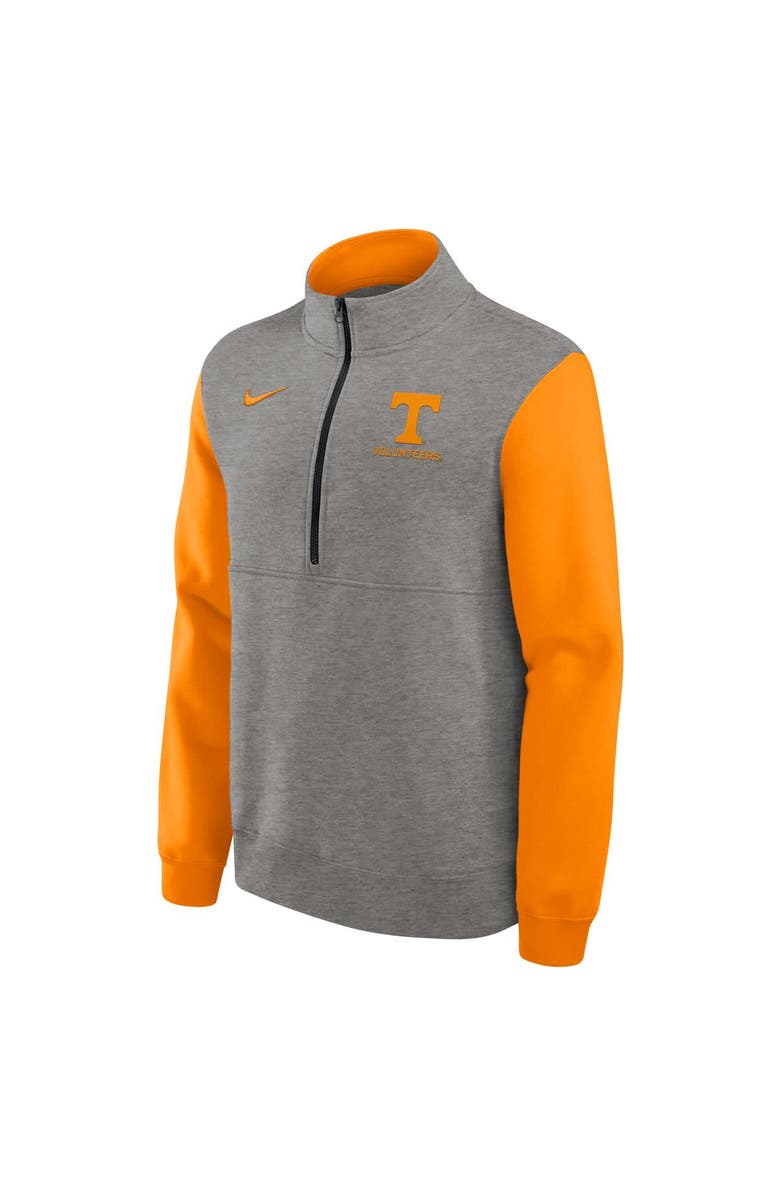 Nike Men's Nike Heather Gray/Tennessee Orange Tennessee Volunteers Club Fleece Half-Zip Pullover, Alternate, color, Heather Gray