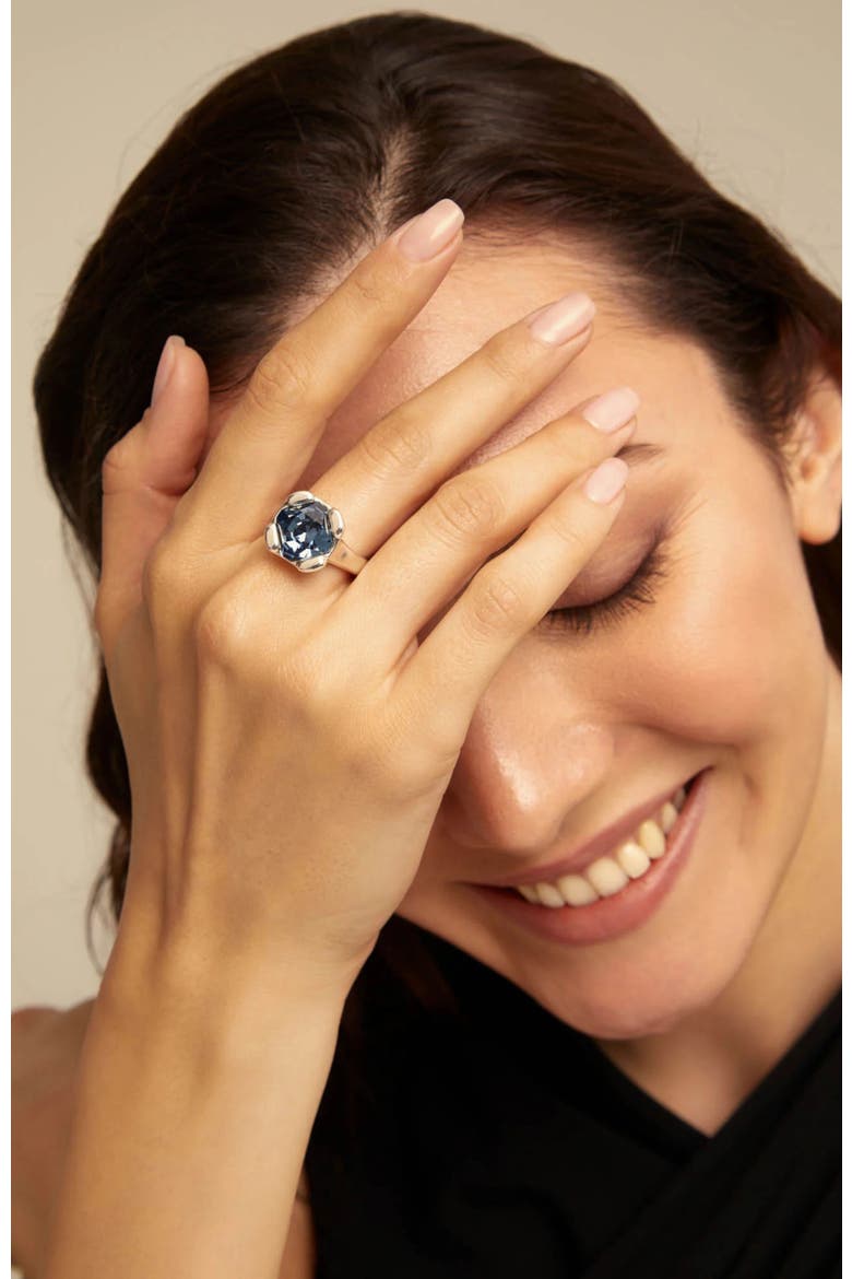 Blue Crystal Band, Alternate, color, Silver