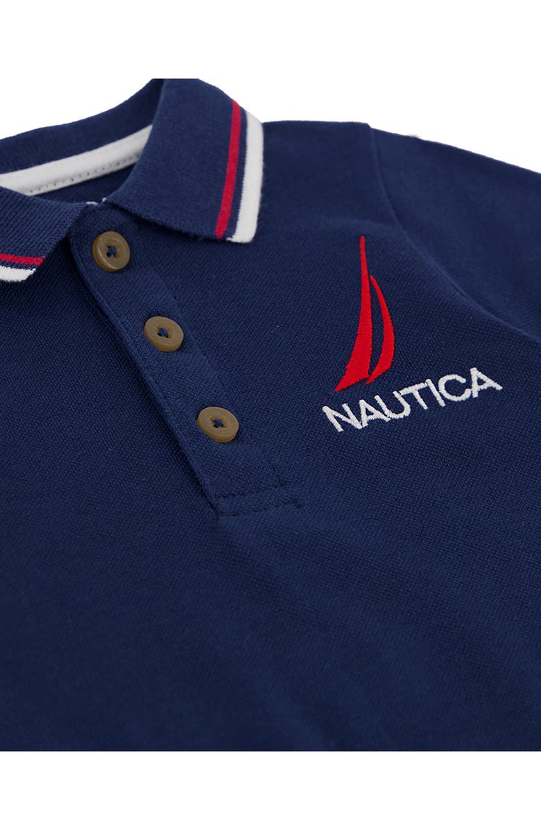 Nautica Polo Bodysuit & Shorts Set, Alternate, color, 